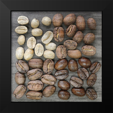 Coffee Beans 1 Black Modern Wood Framed Art Print by Bailey, Ann
