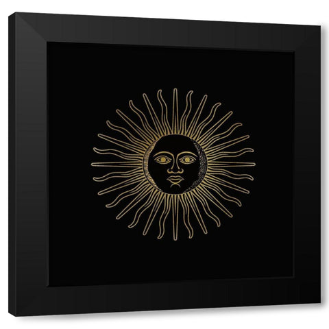 Sun Moon Gold 1 Black Modern Wood Framed Art Print by Bailey, Ann