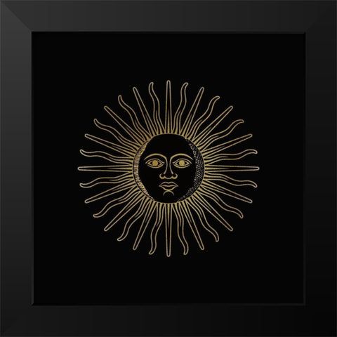 Sun Moon Gold 1 Black Modern Wood Framed Art Print by Bailey, Ann