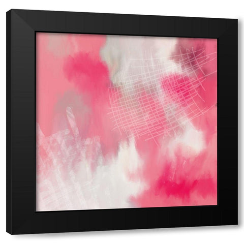 Pink Cross Hatched Black Modern Wood Framed Art Print by Bailey, Ann