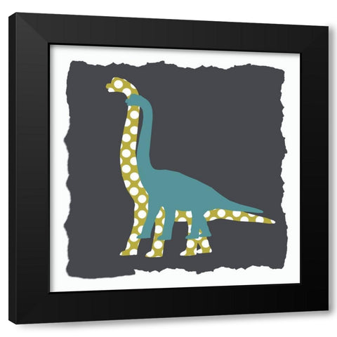 Dino 3 Black Modern Wood Framed Art Print with Double Matting by Bailey, Ann