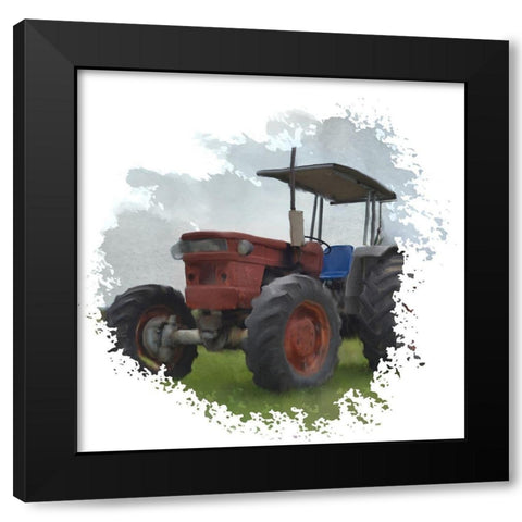 Tractor Splash Black Modern Wood Framed Art Print by Bailey, Ann