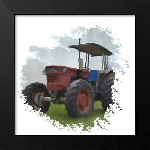 Tractor Splash Black Modern Wood Framed Art Print by Bailey, Ann