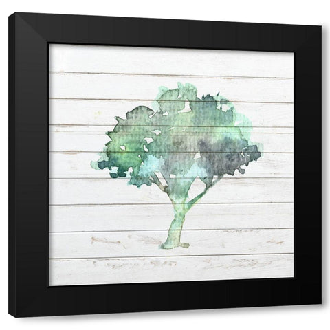 Watercolor Tree 1 Black Modern Wood Framed Art Print with Double Matting by Bailey, Ann
