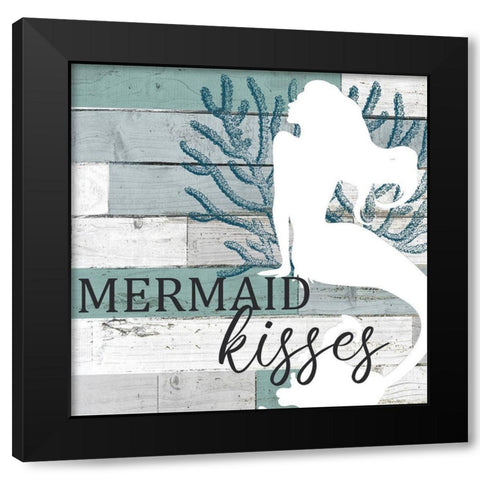 Mermaid Starfish 1 Black Modern Wood Framed Art Print by Bailey, Ann