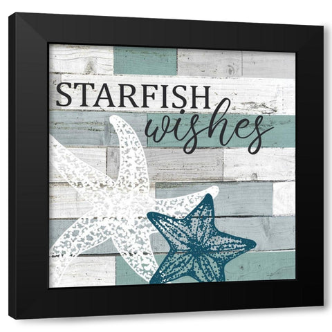 Mermaid Starfish 2 Black Modern Wood Framed Art Print by Bailey, Ann