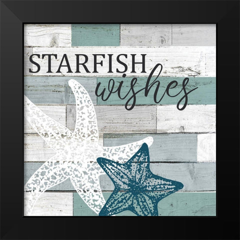 Mermaid Starfish 2 Black Modern Wood Framed Art Print by Bailey, Ann