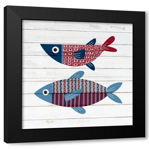 Americana Fish 2 Black Modern Wood Framed Art Print by Bailey, Ann