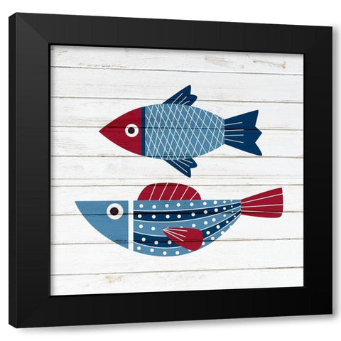 Americana Fish 4 Black Modern Wood Framed Art Print with Double Matting by Bailey, Ann