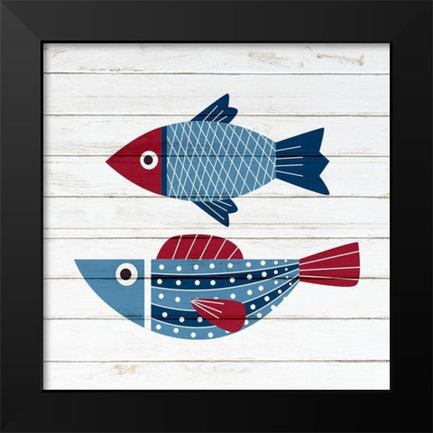 Americana Fish 4 Black Modern Wood Framed Art Print by Bailey, Ann