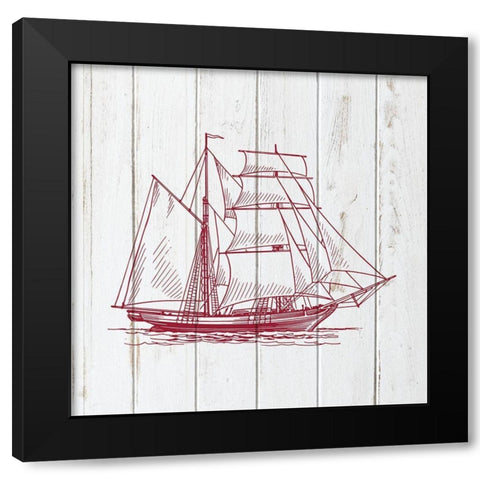 Sail Away 3 Black Modern Wood Framed Art Print with Double Matting by Bailey, Ann
