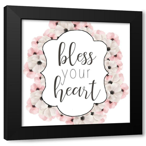 Bless Your Heart Black Modern Wood Framed Art Print with Double Matting by Bailey, Ann