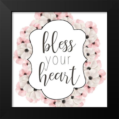 Bless Your Heart Black Modern Wood Framed Art Print by Bailey, Ann