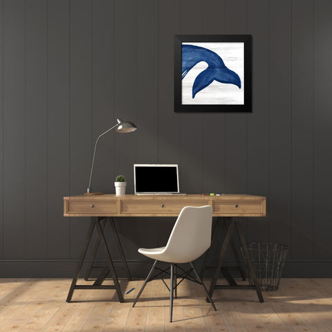 Whale Tails 3 Black Modern Wood Framed Art Print by Bailey, Ann