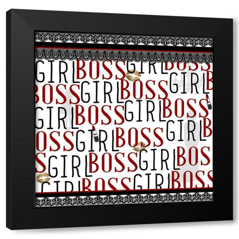 Girl Boss Black Modern Wood Framed Art Print by Bailey, Ann