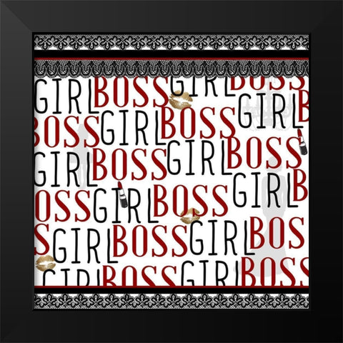 Girl Boss Black Modern Wood Framed Art Print by Bailey, Ann