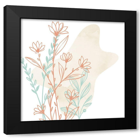 Flower Garden 1 Black Modern Wood Framed Art Print by Bailey, Ann