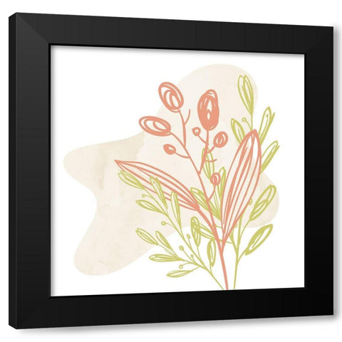 Flower Garden 3 Black Modern Wood Framed Art Print by Bailey, Ann