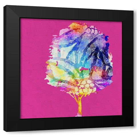 Painted Tree 2 Black Modern Wood Framed Art Print by Bailey, Ann