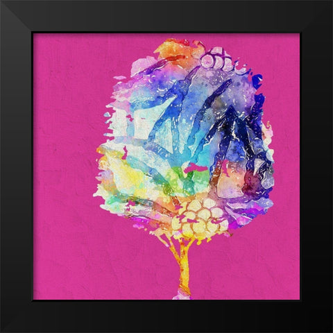 Painted Tree 2 Black Modern Wood Framed Art Print by Bailey, Ann