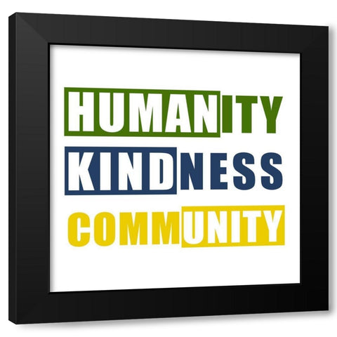 Humanity Black Modern Wood Framed Art Print by Bailey, Ann
