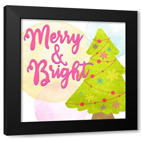 Merry and Bright Black Modern Wood Framed Art Print with Double Matting by Bailey, Ann