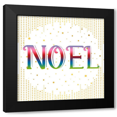 NOEL Colorful Black Modern Wood Framed Art Print with Double Matting by Bailey, Ann