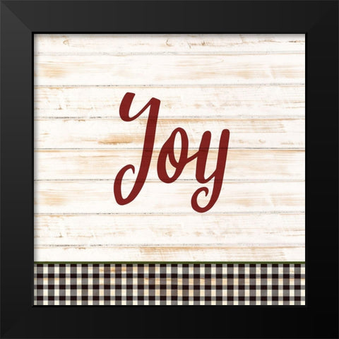 Joy Plaid Black Modern Wood Framed Art Print by Bailey, Ann