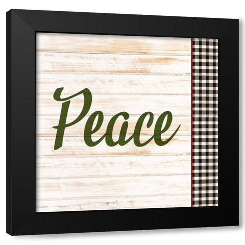 Peace Plaid Black Modern Wood Framed Art Print by Bailey, Ann