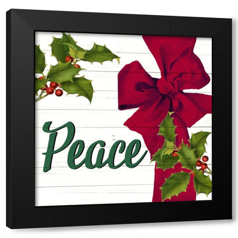 Peace Bow Black Modern Wood Framed Art Print with Double Matting by Bailey, Ann