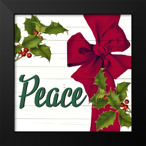 Peace Bow Black Modern Wood Framed Art Print by Bailey, Ann