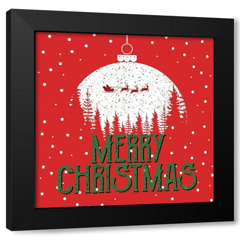 Merry Christmas Ornament Black Modern Wood Framed Art Print by Bailey, Ann