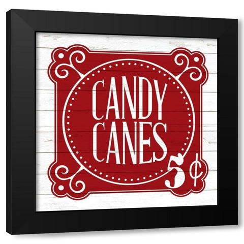 Candy Canes 5 Black Modern Wood Framed Art Print with Double Matting by Bailey, Ann