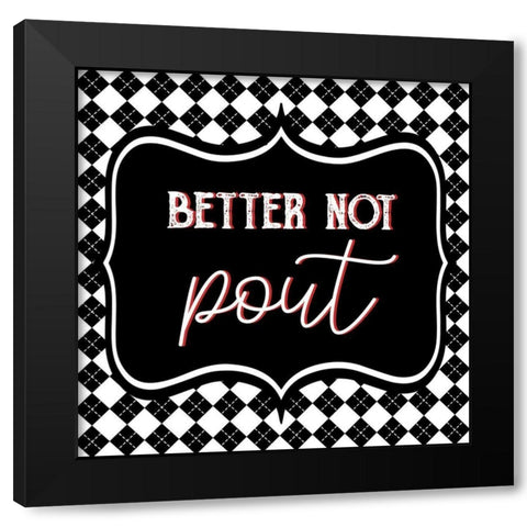 Pout Black Modern Wood Framed Art Print by Bailey, Ann