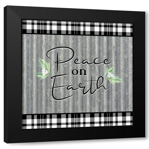 Peace on Earth Galvanized Black Modern Wood Framed Art Print by Bailey, Ann
