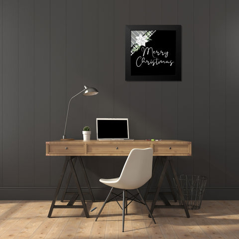 Merry Christmas Galvanized Black Modern Wood Framed Art Print by Bailey, Ann