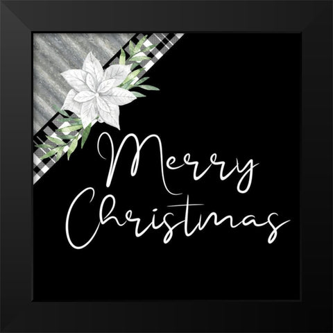 Merry Christmas Galvanized Black Modern Wood Framed Art Print by Bailey, Ann