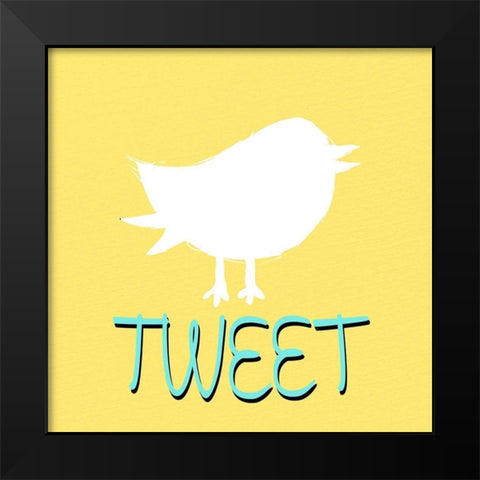 Tweet Black Modern Wood Framed Art Print by Bailey, Ann