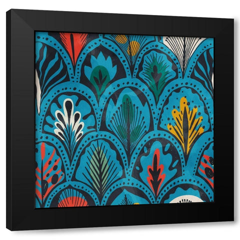 Feather Pattern 2 Black Modern Wood Framed Art Print with Double Matting by Bailey, Ann