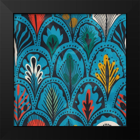 Feather Pattern 2 Black Modern Wood Framed Art Print by Bailey, Ann