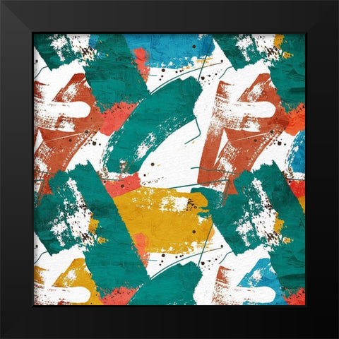 Painted Square 1 Black Modern Wood Framed Art Print by Bailey, Ann