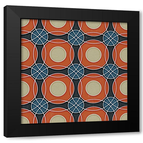 Circle Pattern Black Modern Wood Framed Art Print by Bailey, Ann