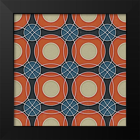 Circle Pattern Black Modern Wood Framed Art Print by Bailey, Ann