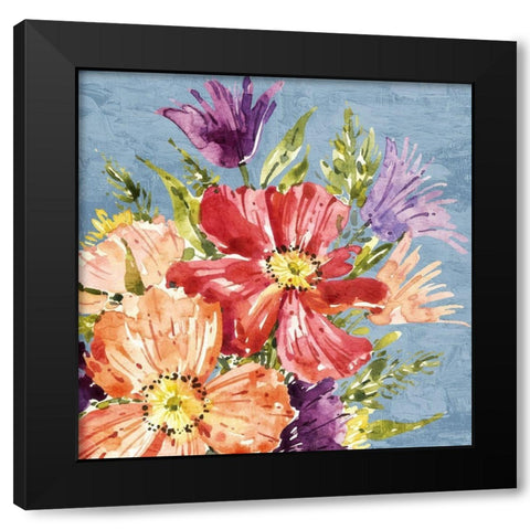 On Blue Black Modern Wood Framed Art Print with Double Matting by Bailey, Ann