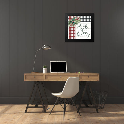 Deck the Halls Black Modern Wood Framed Art Print by Bailey, Ann