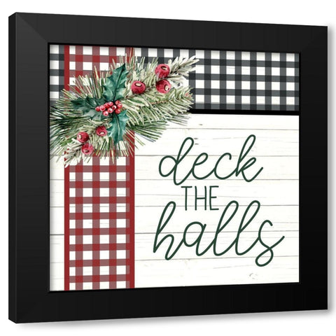 Deck the Halls Black Modern Wood Framed Art Print with Double Matting by Bailey, Ann