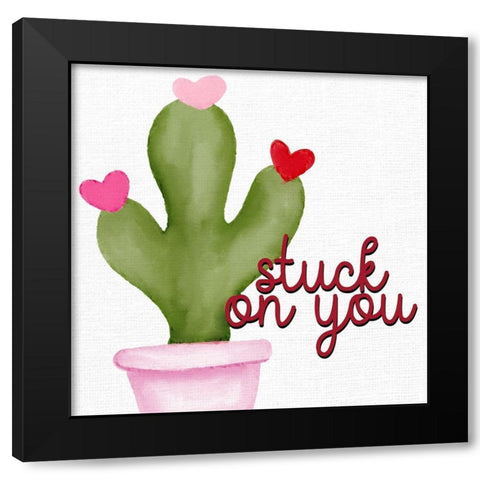 Stuck on You Black Modern Wood Framed Art Print with Double Matting by Bailey, Ann
