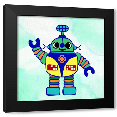 Robot 1 Black Modern Wood Framed Art Print with Double Matting by Bailey, Ann
