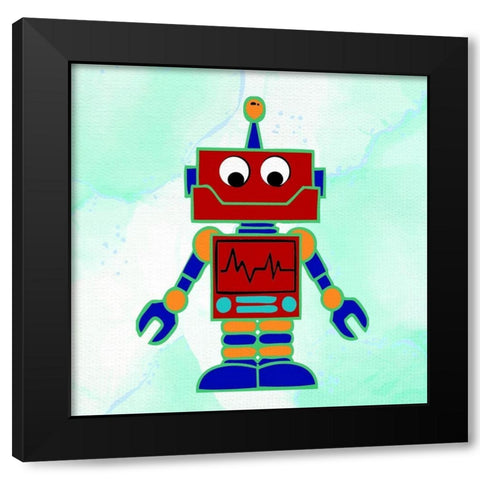 Robot 2 Black Modern Wood Framed Art Print with Double Matting by Bailey, Ann