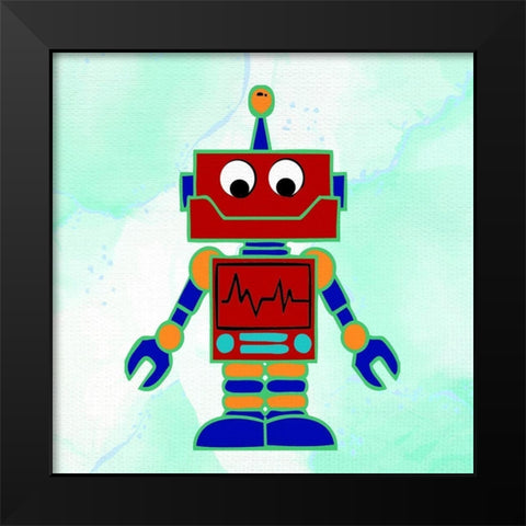 Robot 2 Black Modern Wood Framed Art Print by Bailey, Ann